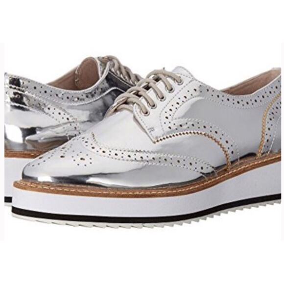 SHELLY’S LONDON Silver Platform OXFORD EMMA LACEUP - Picture 4 of 13